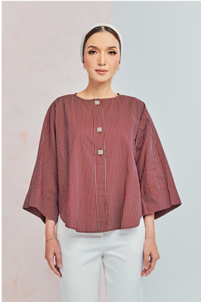 Claire Top In Maroon