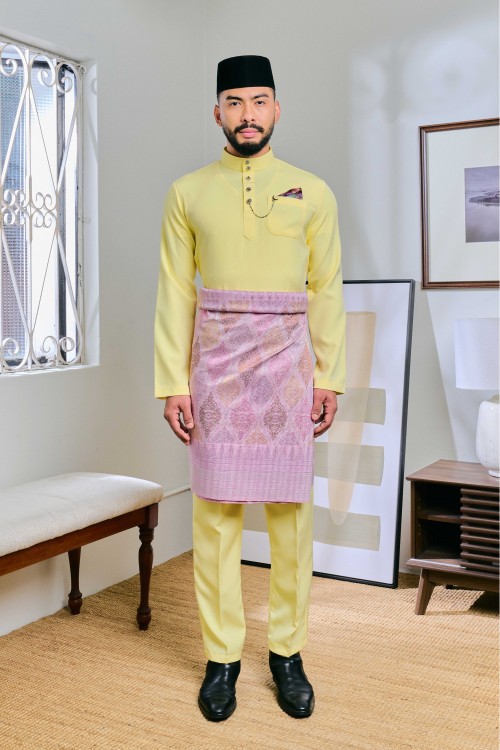 Baju Melayu Senna In Light Yellow (14)